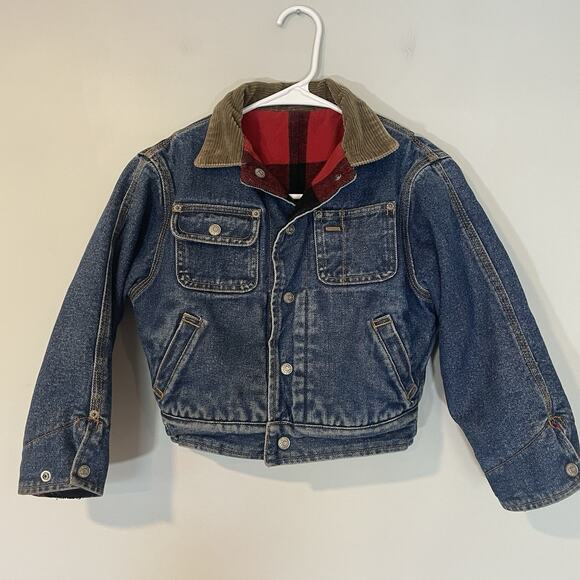 Polo Ralph Lauren Other - Vintage Ralph Lauren Flannel Denim Reversible Trucker Jacket Size 5 Toddler